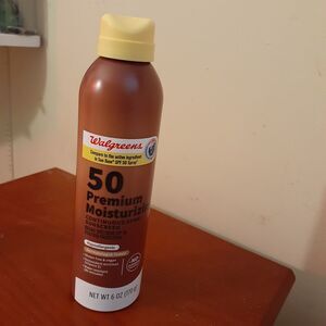 Sunscreen spray Walgreens Spf 50 Hypoallergenic Moisturizing UVA/UVB  New 6 oz.